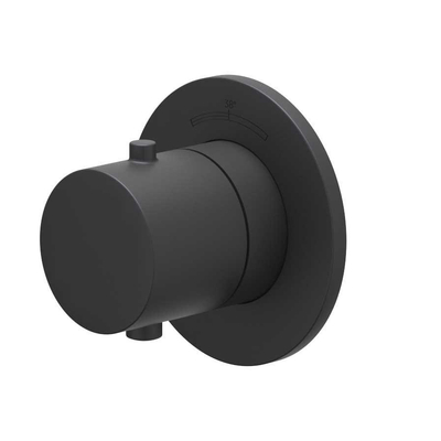 IVY Bond Afbouwdeel - voor Inbouwthermostaat - Symmetry - rond rozet - Mat zwart PED