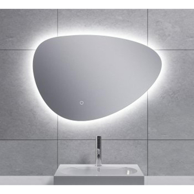 Wiesbaden Uovo Spiegel asymetrisch 70cm met spiegelverwarming met LED verlichting rondom dimbaar