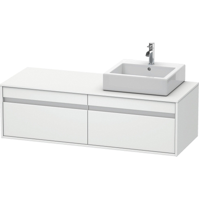 Duravit Ketho Wastafelonderkast 140x55x42.6cm 2 lades Standaard greep met softclose spaanplaat wit Mat