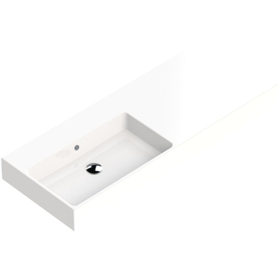 Thebalux Wastafel quadro 120cm keramiek 1x kom links zonder kraangat wit