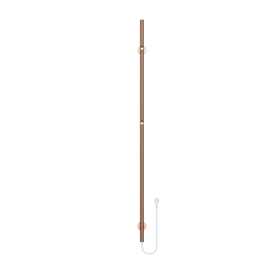 Belrad Rod staafhanddoekdroger - 150x6,3x12,7 cm - elektrisch - enkel - 60w - 2,5cm - geborsteld koper