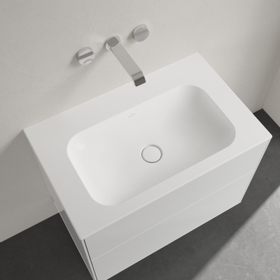 Villeroy & boch Finion meubelwastafel 80x50 zonder kraangat zonder overloop stone white Ceramic+ stone white