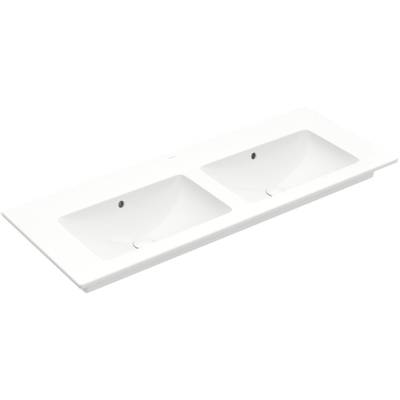 Villeroy en Boch Venticello meubelwastafel dubbel zonder kraangat 130x50cm met overloop ceramic+ wit