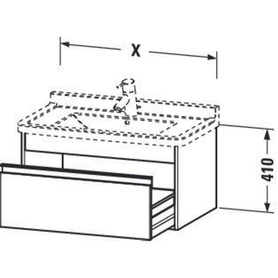 Duravit Ketho Wastafelonderkast 65x45.5x41cm 1 lade Standaard greep met softclose spaanplaat wit Mat