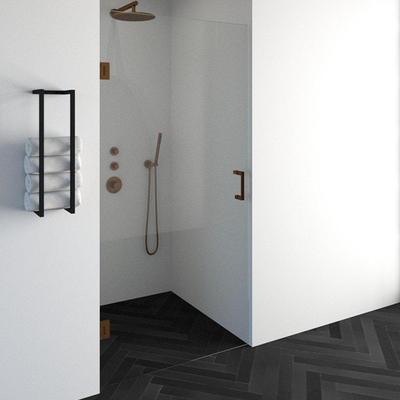 BRAUER Create Douchedeur - 100x200cm - profielloos - antikalk - 8mm veiligheidsglas - koper