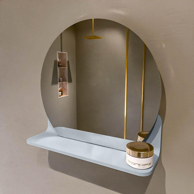 Mondiaz SPOT Badkamerspiegel - rond 40cm - spiegelplanchet - kleur Clay