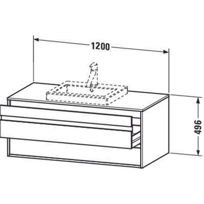 Duravit Ketho Wastafelonderkast 120x55.1x49.6cm Standaard greep met softclose spaanplaat Grafiet Mat