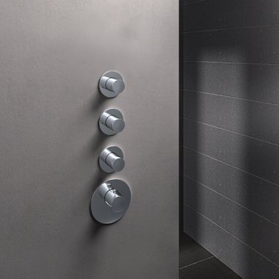 Hotbath Mate afbouwdeel voor thermostaat met 3 stopkranen chroom