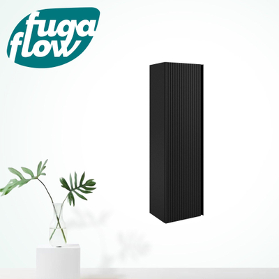 FugaFlow Eccelente Arredo Hoge Kast - 120x34.5x27.5cm - 1 deur - mat zwart - MDF