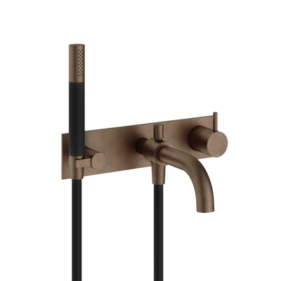 Hotbath Cobber afbouwdeel inbouw douche en badmengkraan automatische omstelinrichting met doucheslang en handdouche verouderd messing