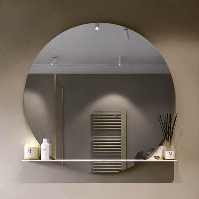 Mondiaz SPOT Badkamerspiegel - rond 120cm - spiegelplanchet - kleur Opalo