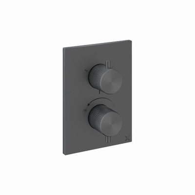 Crosswater 3ONE6 Inbouwthermostaat - thermostatisch - 3 functies - met inbouwdeel - slate (gunmetal)