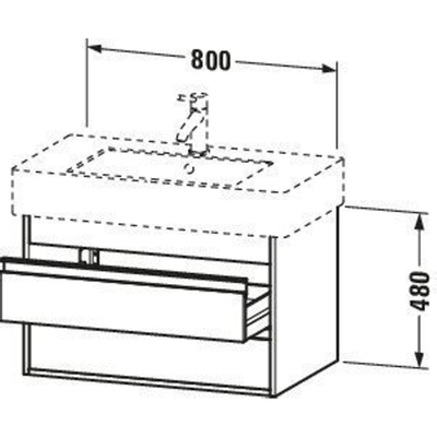 Duravit Ketho Wastafelonderkast 80x45.5x48cm Standaard greep met softclose spaanplaat Basalt Mat