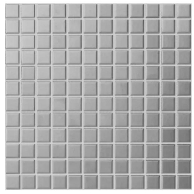 The Mosaic Factory Barcelona mozaiektegel 2.3x2.3x0.6cm vierkant geglazuurd porselein wand mat zilver metallic