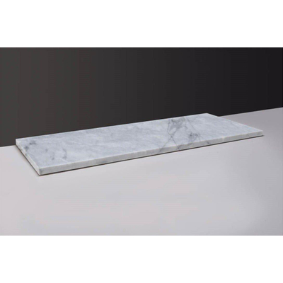 Forzalaqua Plateau wastafelblad 2 afvoergaten 120.5x51.5x3cm rechthoek carrara gepolijst marmer OUTLETSTORE