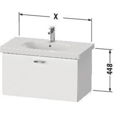 Duravit XBase Wastafelonderkast 80x45.8x44.8cm 1 lade Standaard greep met softclose spaanplaat wit Mat