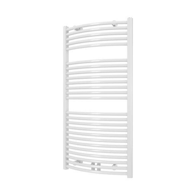 Plieger Palmyra designradiator horizontaal gebogen middenaansluiting 1175x600mm 689W wit