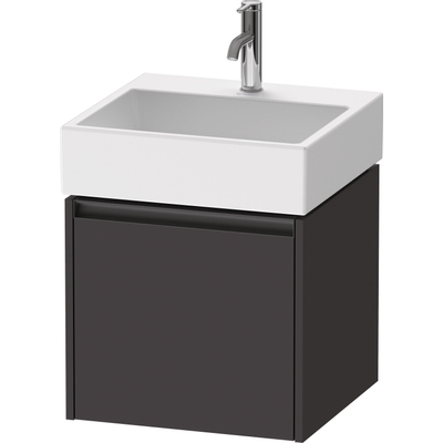 Duravit Ketho 2 wastafelonderbouwkast met 1 lade 48.4x46x44cm met greep antraciet grafiet supermat