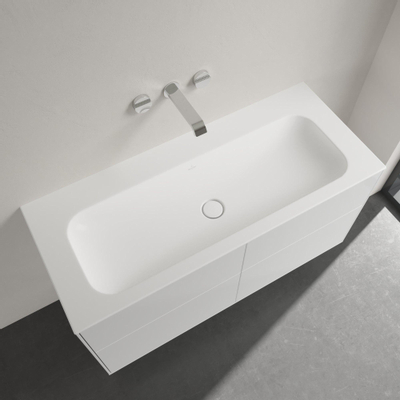 Villeroy & boch Finion meubelwastafel 120x50 zonder kraangat zonder overloop stonewhite Ceramic+ stone white