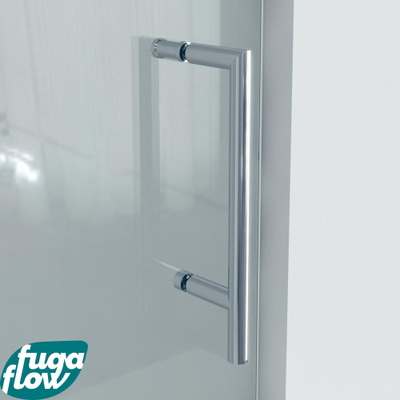 FugaFlow Efficiente Vetro Douchedeur - 100x200cm - profielloos - veiligheidsglas - anti kalk - chroom