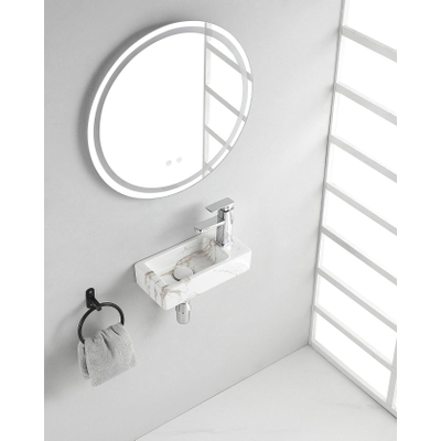 Wiesbaden Rhea mini fontein rechts 36,5 x 18 x 9 cm keramiek carrara