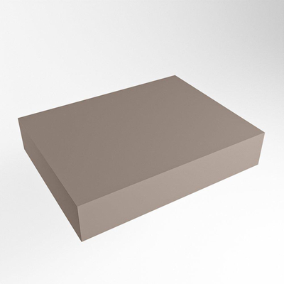 Mondiaz TOP 46 Topblad - 50x41x12cm - geschikt voor afdekplaat - Solid surface - Smoke