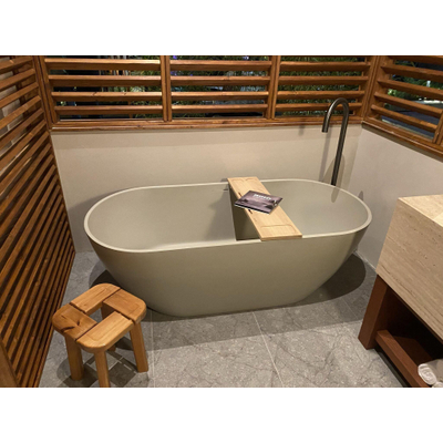 Riho Bilbao vrijstaand bad - 170x80cm - solid surface - mat Pebble Grey (Beige)