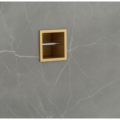 Fortifura Calvi Toiletrolhouder - inbouw - 17.3x17.3x15.3cm - Geborsteld Messing PVD (Goud)