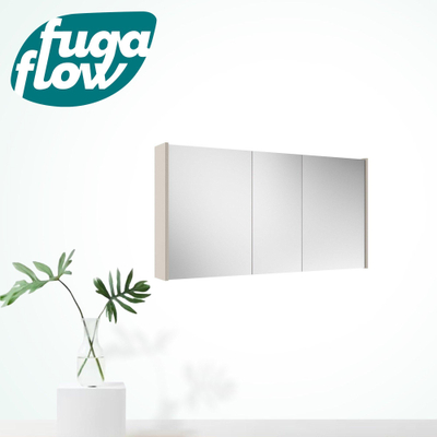 FugaFlow Eccelente Arredo spiegel badkamer spiegelkast - 120x63x16cm -inclusief zijpanelen - cotton (beige)
