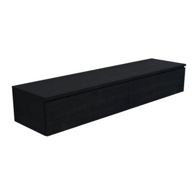 Arcqua Living Onderkast - 180x46x30cm - 2 lades - greeploos - gemelamineerd spaanplaat - oak black