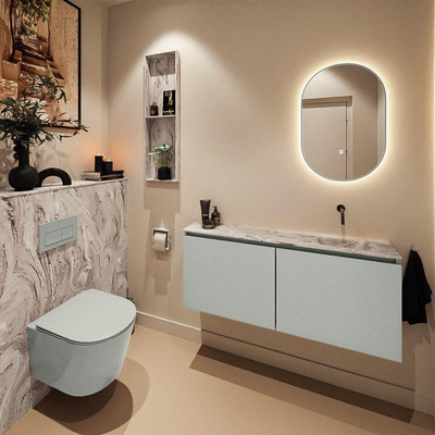 MONDIAZ TURE-DLUX 120cm toiletmeubel Greey. EDEN wastafel Glace positie rechts. Zonder kraangat.