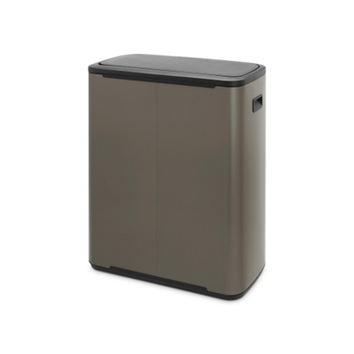 Brabantia Bo Touch Bin Afvalbak - 2x30 liter - 2 kunststof binnenemmers - platinum
