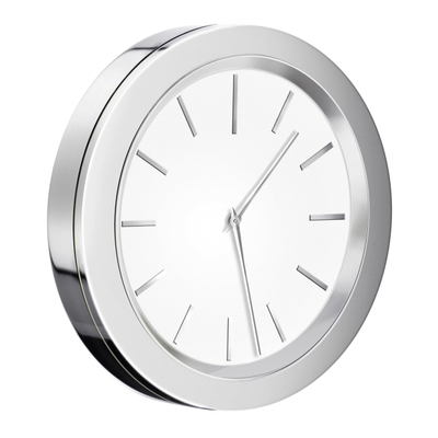 Smedbo Time klok Rond 6cm Wit chroom