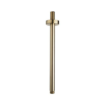 Wiesbaden luxe douche-arm rond plafondbevestiging 30cm geborsteld messing (goud)