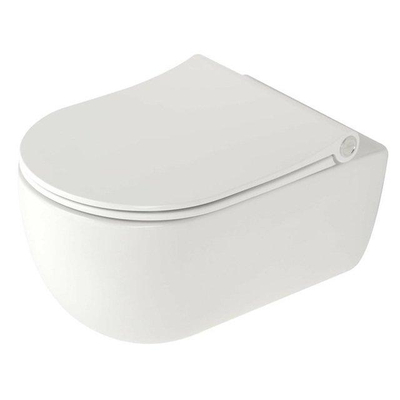 Plieger Kansas Toiletset - UP320 inbouwreservoir - wandcloset - compact - Pressalit zitting - softclose - witte bedieningsplaat - ronde knoppen - wit