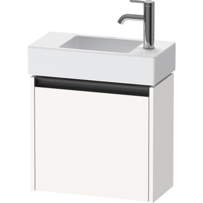 Duravit Ketho 2 wastafelonderbouwkast met 1 deur 48.4x23.8x44cm links, met greep antraciet wit supermat