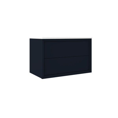 Adema Prime Core Wastafelonderkast - 80x55x45cm - 2 lades - Push to open - MDF - mat marine blauw