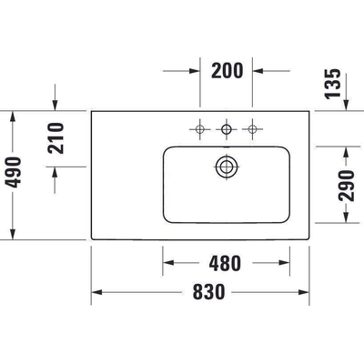 Duravit Me by starck meubelwastafel zonder kraangat 83 x 49 cm wit