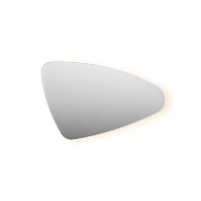 INK SP23 Spiegel - 120x4x70cm - LED onder en boven colour changing - dimbaar - organisch - in stalen kader - rechts aluminium wit mat