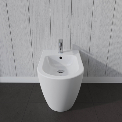 Duravit ME by Starck staand bidet 37x60cm met kraangat met overloop wit