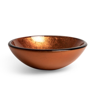 Saniclass Pesca Waskom - 30x10,5cm - rond - gehard glas - bruin rood