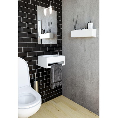 Allibert Banio fontein 38x17.5cm Polybeton Wit - hoekje beschadigd-OUTLET UDEN