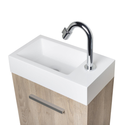 BRAUER Trust fonteinonderkast 40x45x22cm excl. opbouwgreep met 1 deur linksdraaiend. opbouw fontein. fonteinkraan chroom. plug chroom. 40x80cm SHOWROOMMODEL