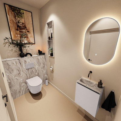 MONDIAZ TURE-DLUX 40cm toiletmeubel Cale. EDEN wastafel Glace positie links. Zonder kraangat.