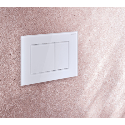Geberit Sigma40 bedieningsplaat - 2-toets spoeling - vierkant - glas - wit