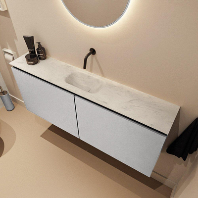 MONDIAZ TURE-DLUX 120cm toiletmeubel Plata. EDEN wastafel Opalo positie midden. Zonder kraangat.