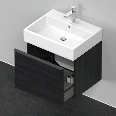 Duravit D-Neo wastafelonderkast 58.4x44x44.2cm 1 lade Eiken (zwart) Mat