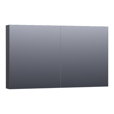 Saniclass Plain spiegelkast 120x70x15cm met 2 links- en rechtsdraaiende spiegeldeuren MFC Black Wood