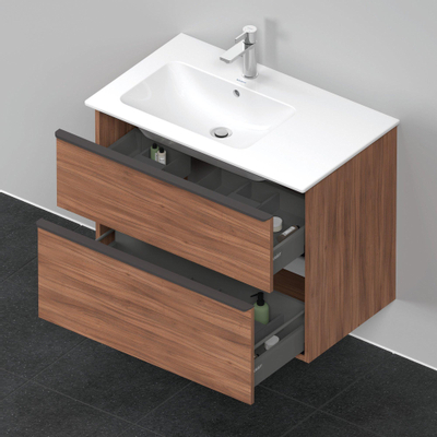 Duravit D-Neo wastafelonderkast 81x62.5x46.2cm 1 lade Noten Mat