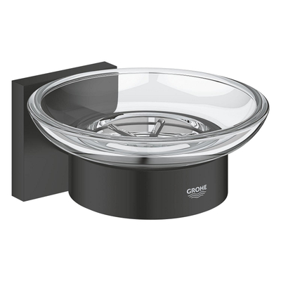 GROHE Start Cube Zeepschaal - met houder - glas - mat zwart